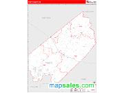 Trinity County, TX <br /> Wall Map <br /> Zip Code <br /> Red Line Style 2025 Map