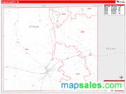Uvalde County, TX <br /> Wall Map <br /> Zip Code <br /> Red Line Style 2025 Map