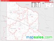 Van Zandt County, TX <br /> Wall Map <br /> Zip Code <br /> Red Line Style 2025 Map