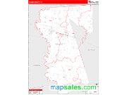 Waller County, TX <br /> Wall Map <br /> Zip Code <br /> Red Line Style 2025 Map
