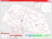 Williamson County, TX <br /> Wall Map <br /> Zip Code <br /> Red Line Style 2025 Map