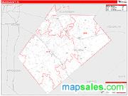 Wilson County, TX <br /> Wall Map <br /> Zip Code <br /> Red Line Style 2025 Map