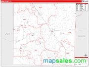 Wise County, TX <br /> Wall Map <br /> Zip Code <br /> Red Line Style 2025 Map
