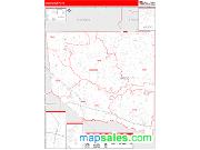 Wood County, TX <br /> Wall Map <br /> Zip Code <br /> Red Line Style 2025 Map