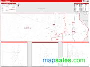 Beaver County, UT <br /> Wall Map <br /> Zip Code <br /> Red Line Style 2025 Map