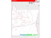 Emery County, UT <br /> Wall Map <br /> Zip Code <br /> Red Line Style 2025 Map
