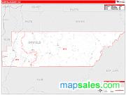 Garfield County, UT <br /> Wall Map <br /> Zip Code <br /> Red Line Style 2025 Map