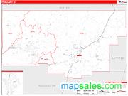 Iron County, UT <br /> Wall Map <br /> Zip Code <br /> Red Line Style 2025 Map