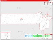 Juab County, UT <br /> Wall Map <br /> Zip Code <br /> Red Line Style 2025 Map
