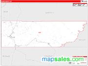 Kane County, UT <br /> Wall Map <br /> Zip Code <br /> Red Line Style 2025 Map