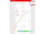 Uintah County, UT <br /> Wall Map <br /> Zip Code <br /> Red Line Style 2025 Map