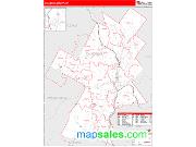 Caledonia County, VT <br /> Wall Map <br /> Zip Code <br /> Red Line Style 2025 Map