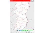 Essex County, VT <br /> Wall Map <br /> Zip Code <br /> Red Line Style 2025 Map
