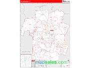 Rutland County, VT <br /> Wall Map <br /> Zip Code <br /> Red Line Style 2025 Map