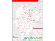 Albemarle County, VA <br /> Wall Map <br /> Zip Code <br /> Red Line Style 2025 Map