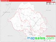 Amherst County, VA <br /> Wall Map <br /> Zip Code <br /> Red Line Style 2025 Map