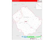 Appomattox County, VA <br /> Wall Map <br /> Zip Code <br /> Red Line Style 2025 Map
