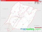 Bath County, VA <br /> Wall Map <br /> Zip Code <br /> Red Line Style 2025 Map