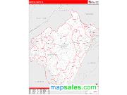Bedford County, VA <br /> Wall Map <br /> Zip Code <br /> Red Line Style 2025 Map