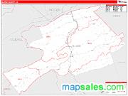 Bland County, VA <br /> Wall Map <br /> Zip Code <br /> Red Line Style 2025 Map