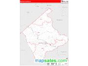 Buchanan County, VA <br /> Wall Map <br /> Zip Code <br /> Red Line Style 2025 Map