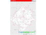 Caroline County, VA <br /> Wall Map <br /> Zip Code <br /> Red Line Style 2025 Map