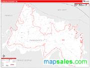 Charles City County, VA <br /> Wall Map <br /> Zip Code <br /> Red Line Style 2025 Map