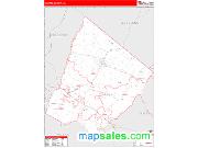 Clarke County, VA <br /> Wall Map <br /> Zip Code <br /> Red Line Style 2025 Map