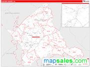 Culpeper County, VA <br /> Wall Map <br /> Zip Code <br /> Red Line Style 2025 Map