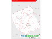 Dickenson County, VA <br /> Wall Map <br /> Zip Code <br /> Red Line Style 2025 Map