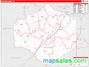 Dinwiddie County, VA <br /> Wall Map <br /> Zip Code <br /> Red Line Style 2025 Map