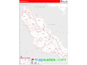 Essex County, VA <br /> Wall Map <br /> Zip Code <br /> Red Line Style 2025 Map
