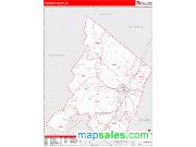 Frederick County, VA <br /> Wall Map <br /> Zip Code <br /> Red Line Style 2025 Map