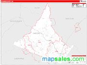 Greene County, VA <br /> Wall Map <br /> Zip Code <br /> Red Line Style 2025 Map