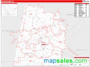 Halifax County, VA <br /> Wall Map <br /> Zip Code <br /> Red Line Style 2025 Map