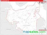 King George County, VA <br /> Wall Map <br /> Zip Code <br /> Red Line Style 2025 Map