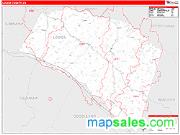Louisa County, VA <br /> Wall Map <br /> Zip Code <br /> Red Line Style 2025 Map