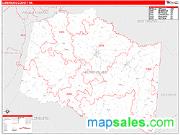 Lunenburg County, VA <br /> Wall Map <br /> Zip Code <br /> Red Line Style 2025 Map