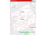 Montgomery County, VA <br /> Wall Map <br /> Zip Code <br /> Red Line Style 2025 Map