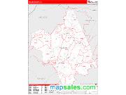 Nelson County, VA <br /> Wall Map <br /> Zip Code <br /> Red Line Style 2025 Map