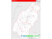 Page County, VA <br /> Wall Map <br /> Zip Code <br /> Red Line Style 2025 Map