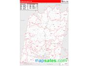 Pittsylvania County, VA <br /> Wall Map <br /> Zip Code <br /> Red Line Style 2025 Map