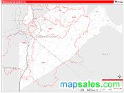 Prince George County, VA <br /> Wall Map <br /> Zip Code <br /> Red Line Style 2025 Map