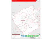 Pulaski County, VA <br /> Wall Map <br /> Zip Code <br /> Red Line Style 2025 Map