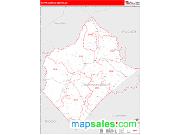 Rappahannock County, VA <br /> Wall Map <br /> Zip Code <br /> Red Line Style 2025 Map