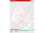 Rockingham County, VA <br /> Wall Map <br /> Zip Code <br /> Red Line Style 2025 Map