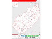 Shenandoah County, VA <br /> Wall Map <br /> Zip Code <br /> Red Line Style 2025 Map