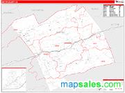 Smyth County, VA <br /> Wall Map <br /> Zip Code <br /> Red Line Style 2025 Map
