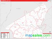 Southampton County, VA <br /> Wall Map <br /> Zip Code <br /> Red Line Style 2025 Map