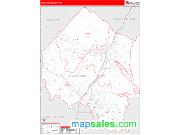 Stafford County, VA <br /> Wall Map <br /> Zip Code <br /> Red Line Style 2025 Map